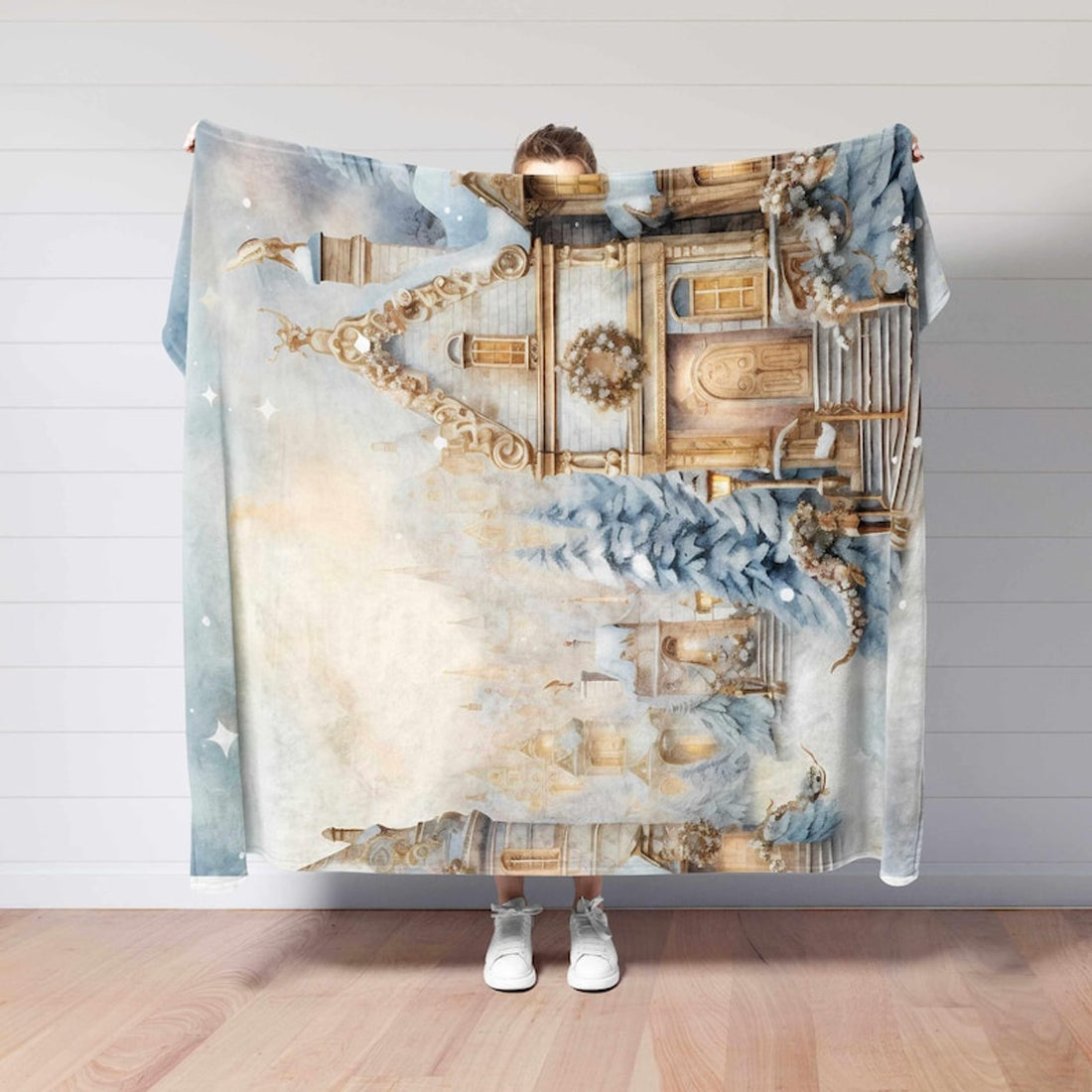 FUNSTUFFPRINT Winter Wonderland Blanket, Christmas Home Decor, Blanket Gifts,Christmas Farmhouse Blanket,Unique Holiday Gift For Family,Holiday Decoration