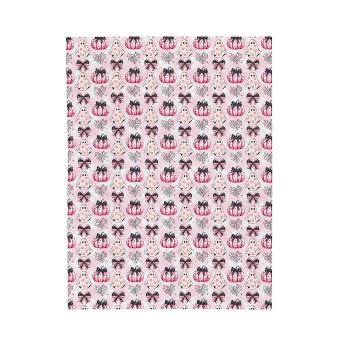 FUNSTUFFPRINT Cozy Velveteen Trendy Ghost Blanket | Fall Spooky Season Home Decor | Preppy Halloween Room Decor | Plush Throw Blanket for Dorm Room
