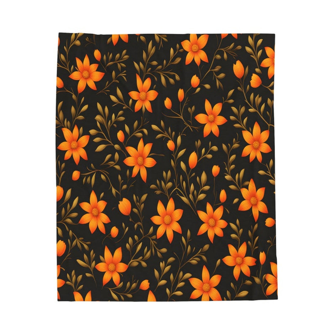 FUNSTUFFPRINT Halloween Flower blanket, Orange Floral blanket, Fall blanket, Halloween throw, Autumn Throw Blanket Halloween decor Fall Decor Autumn Decor