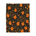 FUNSTUFFPRINT Halloween Flower blanket, Orange Floral blanket, Fall blanket, Halloween throw, Autumn Throw Blanket Halloween decor Fall Decor Autumn Decor