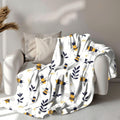 FUNSTUFFPRINT Whimsical Bumble Bees Baby Blanket, Cute Full Print Bee Pattern Velveteen Blanket Design, Sherpa Blanket Nursery Room Decor