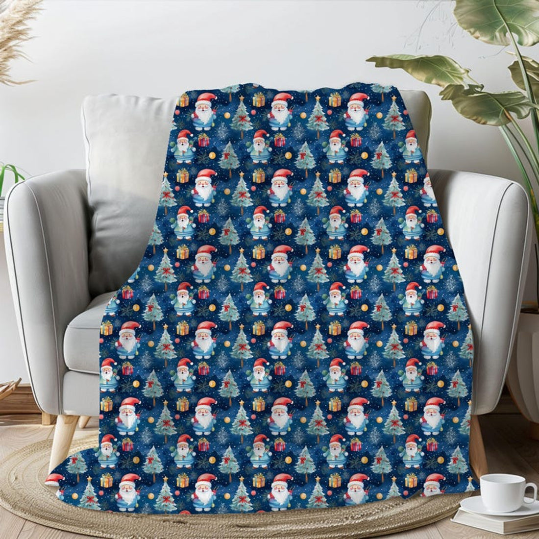 FUNSTUFFPRINT Santa Christmas Blanket For Kids, Christmas Home Decor For Living Room , Cute Christmas Gifts For Little Girl, Christmas Throw Blanket For