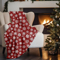 FUNSTUFFPRINT Christmas Throw Blanket, Snowflake Decor For Living Room, Cute Christmas Gift For Grandma, White Elephant Gift For Adults, Secret Santa Gift