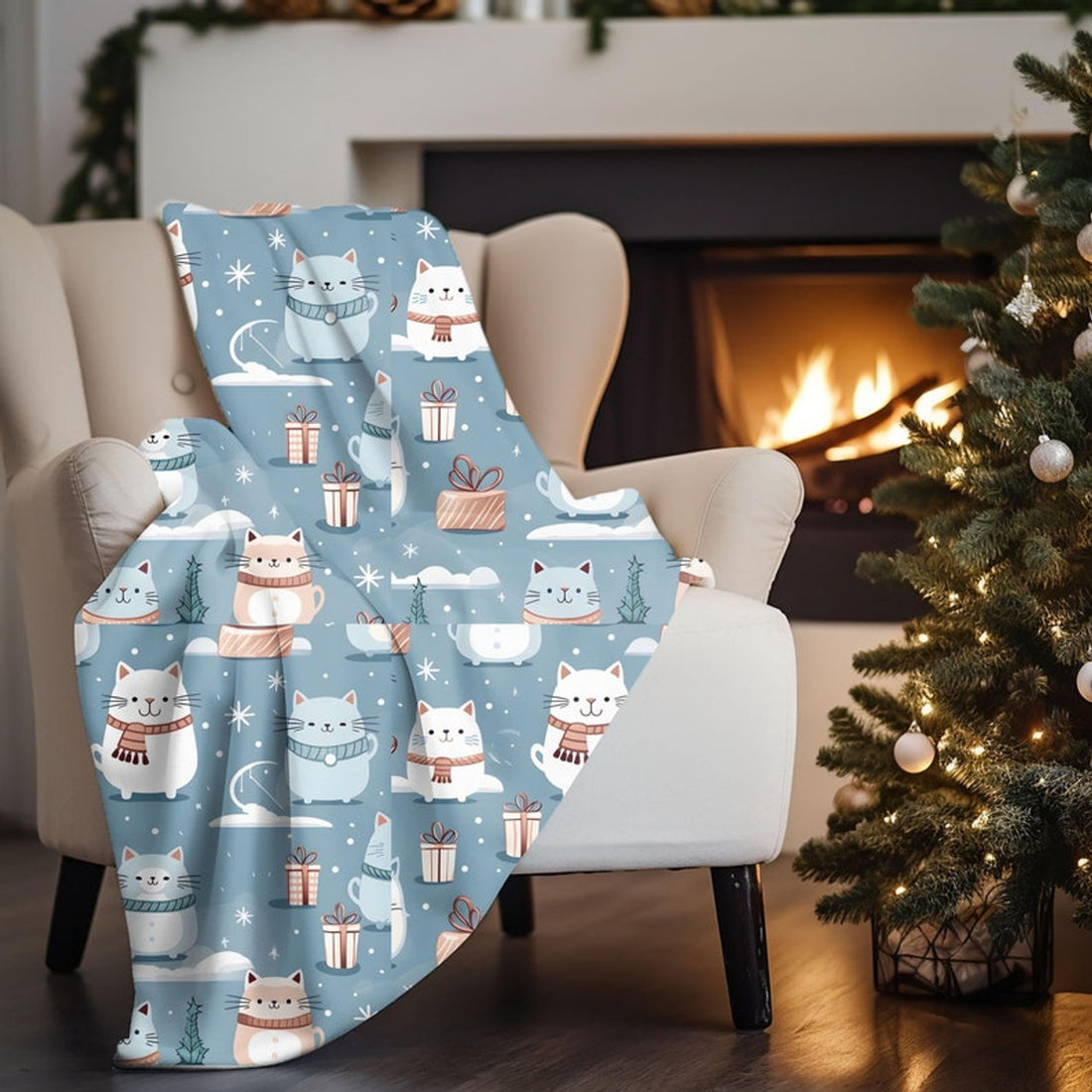 FUNSTUFFPRINT Kawaii Throw Blanket For Bed, Classic Christmas Gift For Girls, Cozy Throw Blanket For Couch, White Elephant Gifts For Adults, Secret Santa