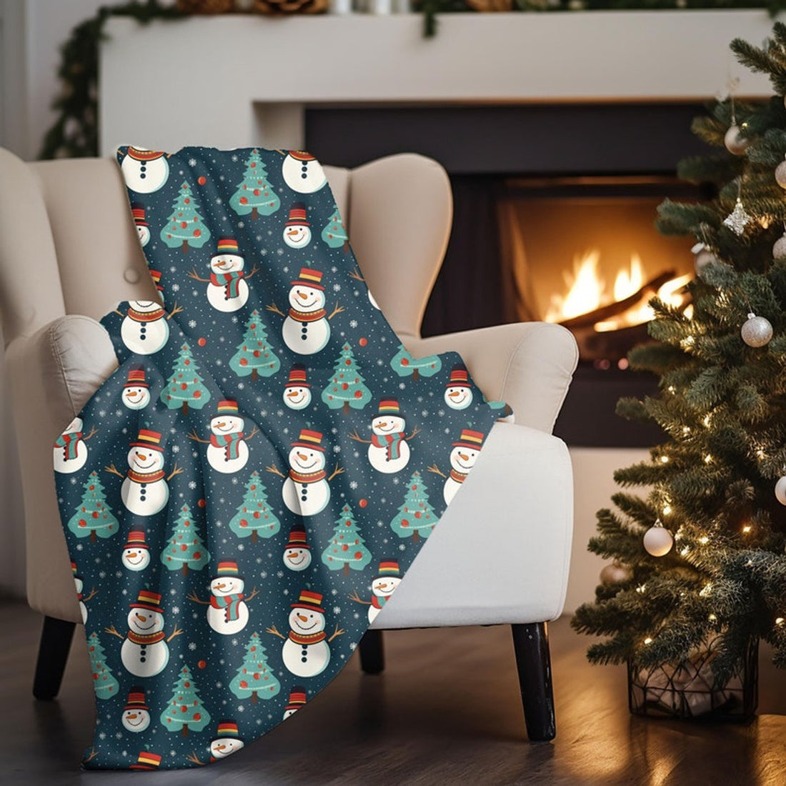 FUNSTUFFPRINT Snowman Blanket For Bed, Unique Christmas Gifts For Daughter, Christmas Blanket For Kids, Christmas Throw Blanket Couch, Christmas