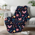 FUNSTUFFPRINT Whimsigoth Aesthetic Throw Blanket For Girls, Fairycore Room Decor For Bedroom, Witchy Christmas Gifts For Best Friend, Pink Butterfly
