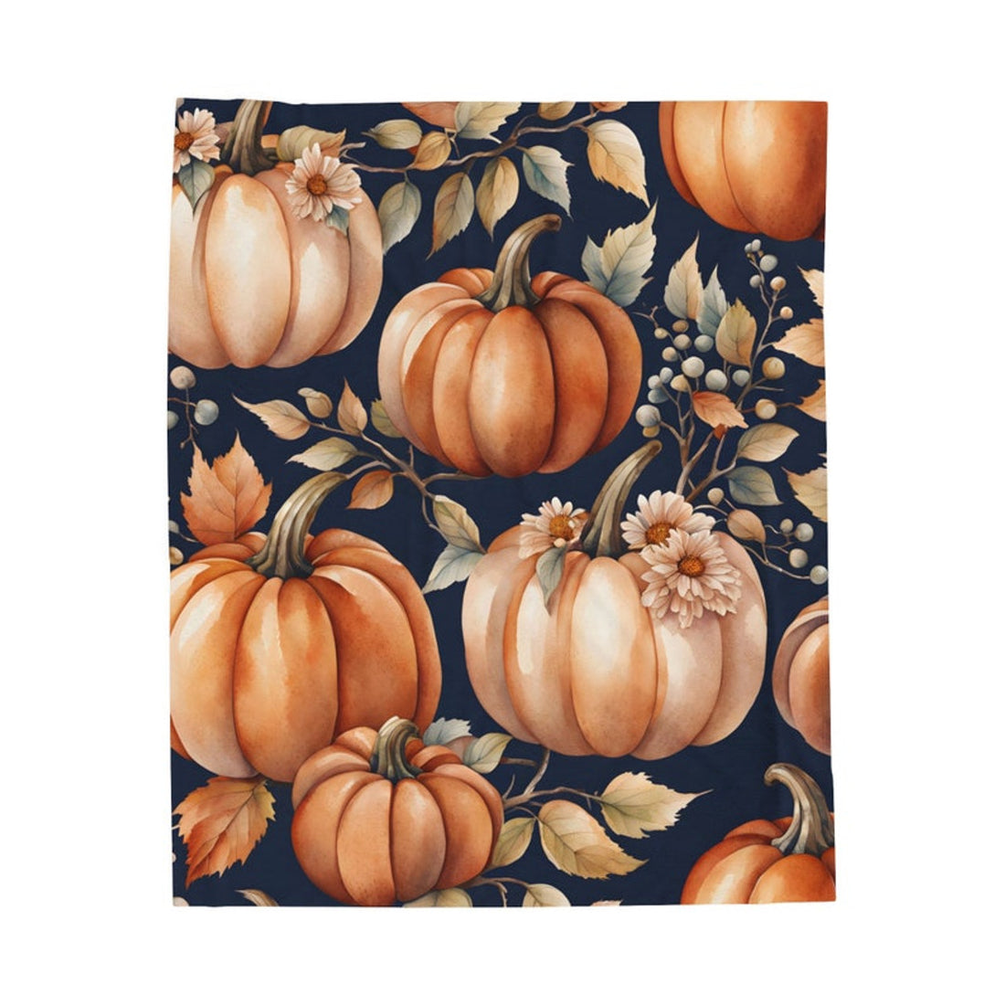 FUNSTUFFPRINT Fall Pumpkins Floral Couch Blanket, Autumn Decor Pumpkin Sofa Throw, Housewarming Cozy Blanket Gift For Friend, Cottagecore Blanket For Lap