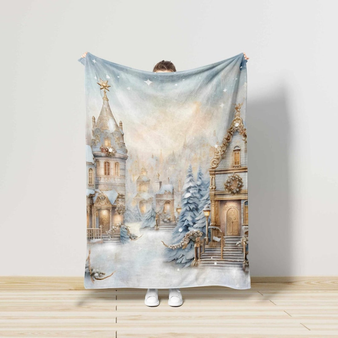 FUNSTUFFPRINT Winter Wonderland Blanket, Christmas Home Decor, Blanket Gifts,Christmas Farmhouse Blanket,Unique Holiday Gift For Family,Holiday Decoration
