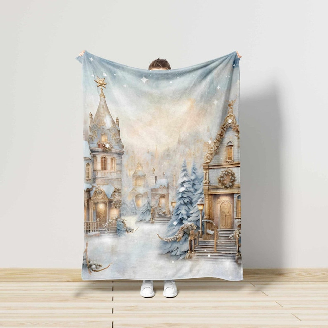 FUNSTUFFPRINT Winter Wonderland Blanket, Christmas Home Decor, Blanket Gifts,Christmas Farmhouse Blanket,Unique Holiday Gift For Family,Holiday Decoration