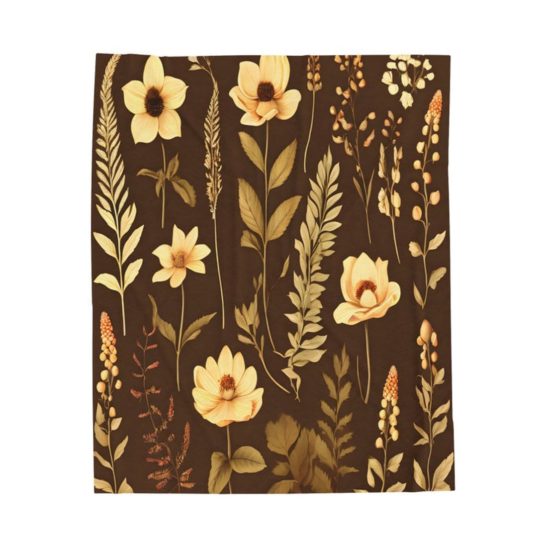 FUNSTUFFPRINT Autumn blanket, Fall Throw blanket, Fall blanket, Fall throw, Brown Floral throw, Boho blanket, Autumn Throw Blanket Fall decor Autumn Decor