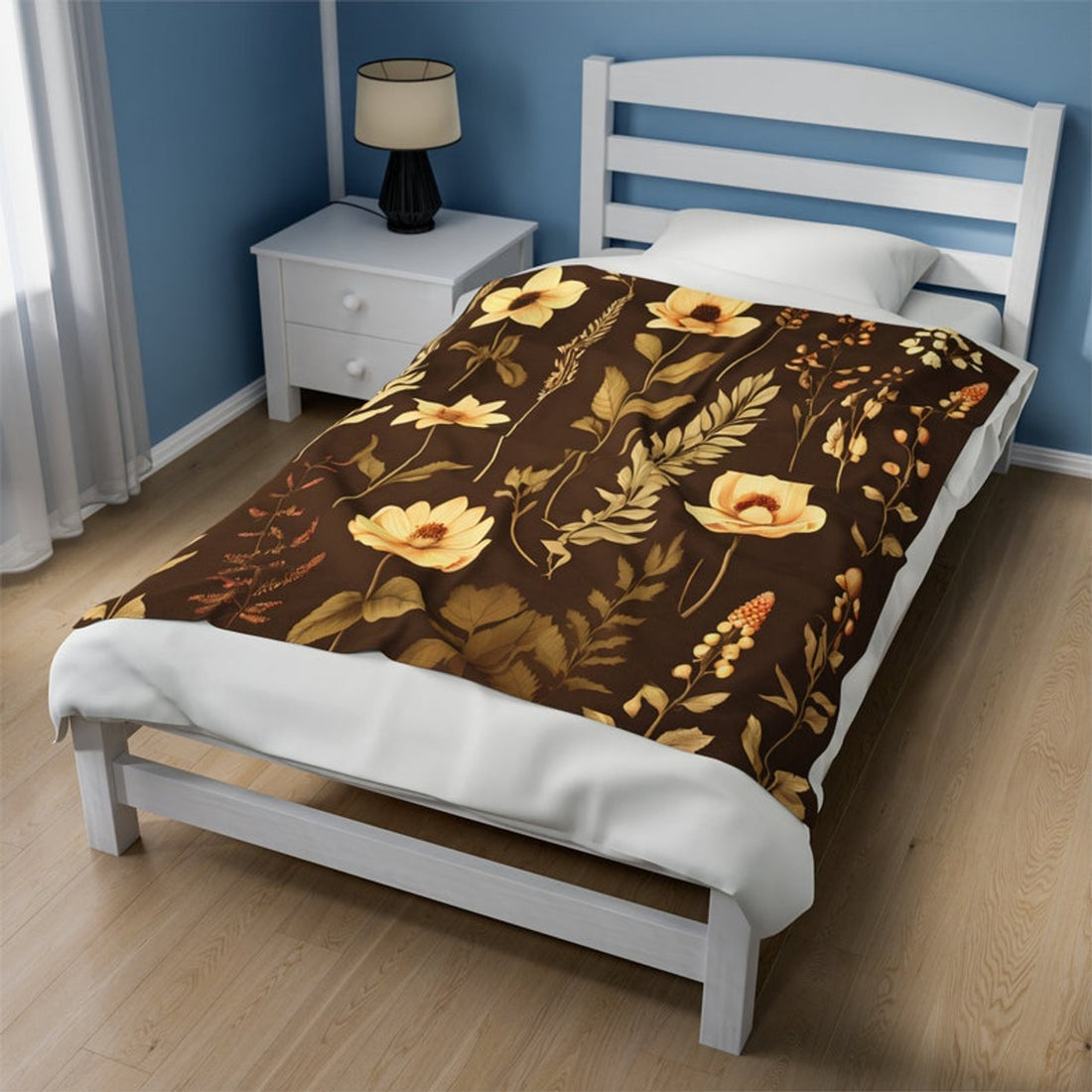 FUNSTUFFPRINT Autumn blanket, Fall Throw blanket, Fall blanket, Fall throw, Brown Floral throw, Boho blanket, Autumn Throw Blanket Fall decor Autumn Decor