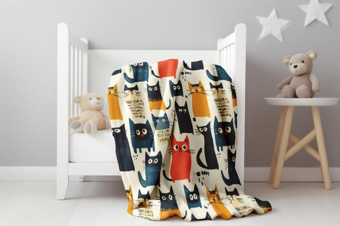 FUNSTUFFPRINT Funny Cats Baby Blanket, Sherpa Blanket, Baby Girl Blankets, Swaddle Blanket, Velveteen Blanket, Baby Blanket, Newborn Gift, Baby Swaddle