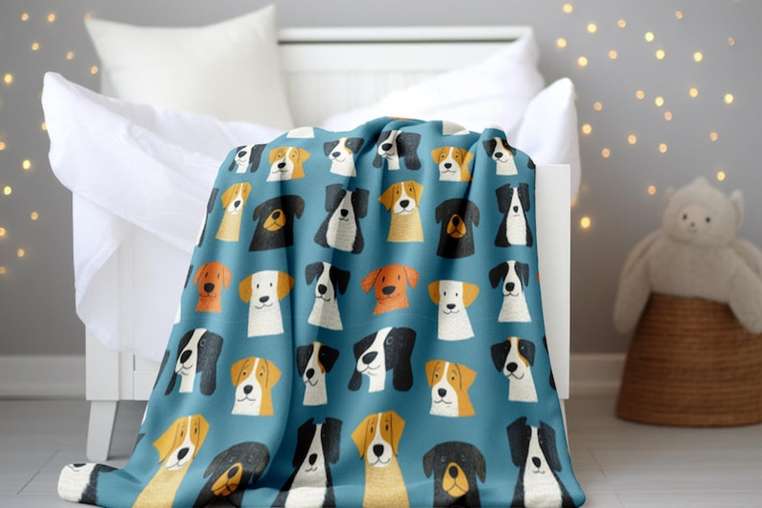 FUNSTUFFPRINT Funky Dogs Baby Blanket, Sherpa Blanket, Velveteen Blanket, Expecting Mom Gift, Baby Shower Gift, Baby Keepsake, Baby Throw Blankets
