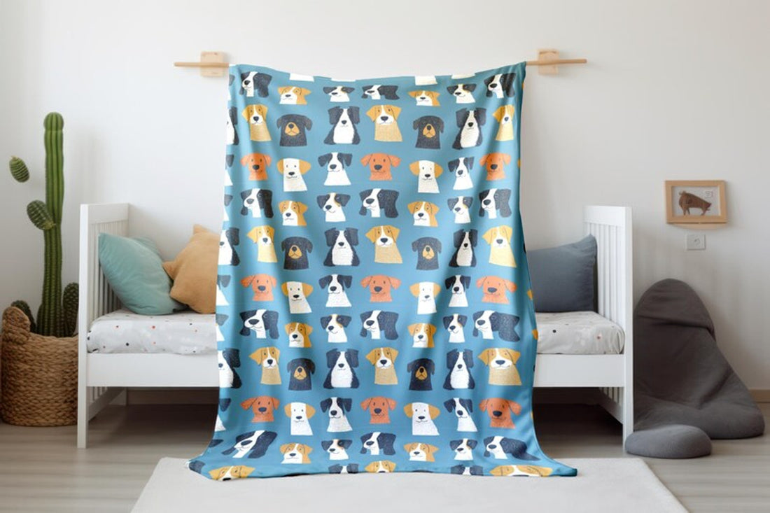FUNSTUFFPRINT Funky Dogs Baby Blanket, Sherpa Blanket, Velveteen Blanket, Expecting Mom Gift, Baby Shower Gift, Baby Keepsake, Baby Throw Blankets