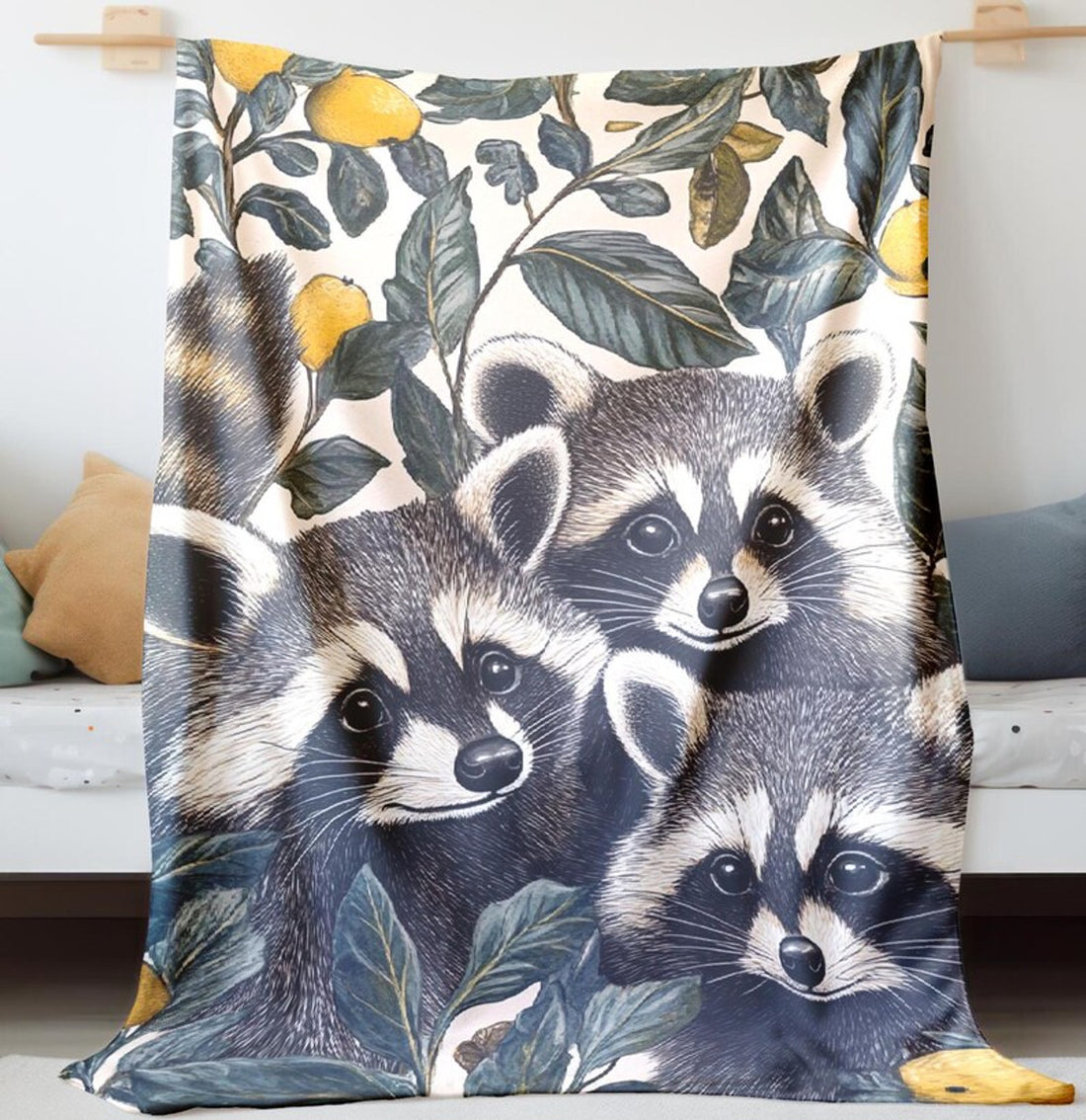 FUNSTUFFPRINT Vintage Raccoons Baby Swaddle Blanket, Velveteen Blanket, Newborn Gift, Baby Girl Blanket, New Baby Blanket, Baby Blanket, Sherpa Blanket
