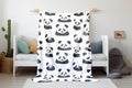 FUNSTUFFPRINT Panda Bear Baby Swaddle Blanket, Black and White Velveteen Blanket, Baby Shower Gift, Baby Boy Blanket, Animal Blanket, Sherpa Baby Blanket