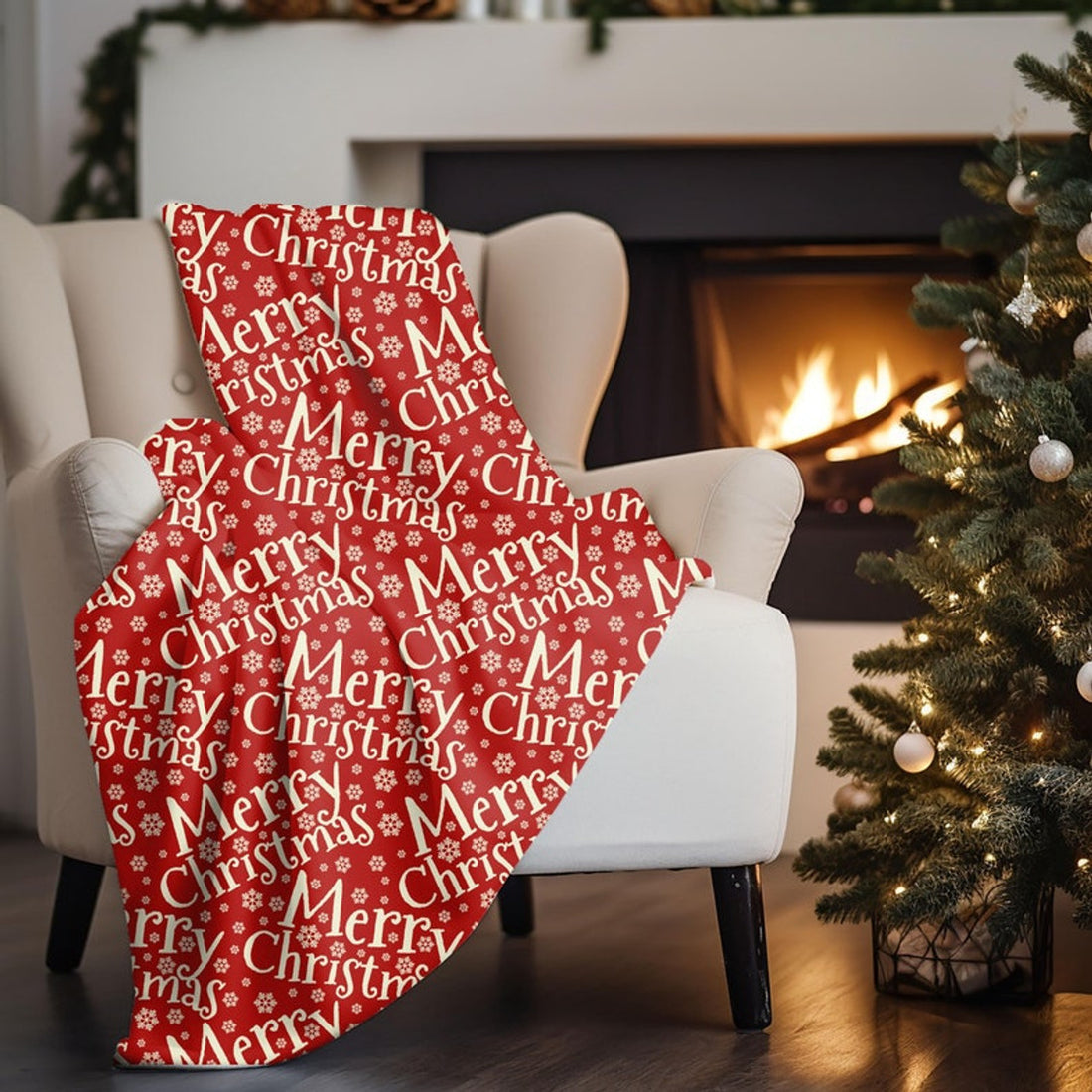 FUNSTUFFPRINT Classic Christmas Decor For Bedroom, Christmas Throw Blanket For Women, Secret Santa Gift Ideas For Coworker, Cozy Christmas Gifts For