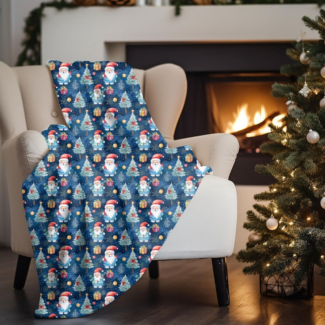FUNSTUFFPRINT Santa Christmas Blanket For Kids, Christmas Home Decor For Living Room , Cute Christmas Gifts For Little Girl, Christmas Throw Blanket For