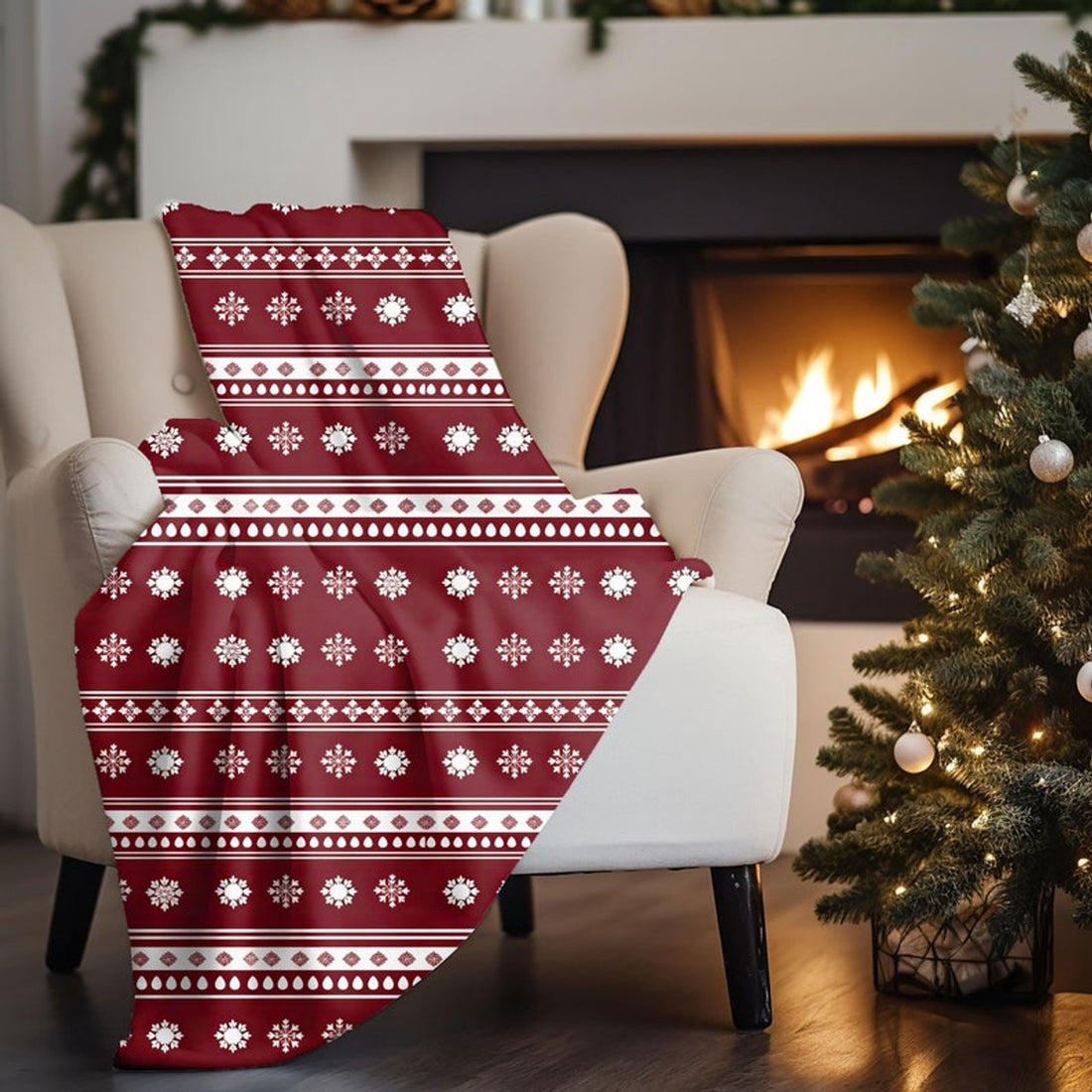 FUNSTUFFPRINT Classic Christmas Blanket For Daughter, Cozy Throw Blanket For Chair, Christmas Bedroom Decor Aesthetic, Christmas Gift For Coworker
