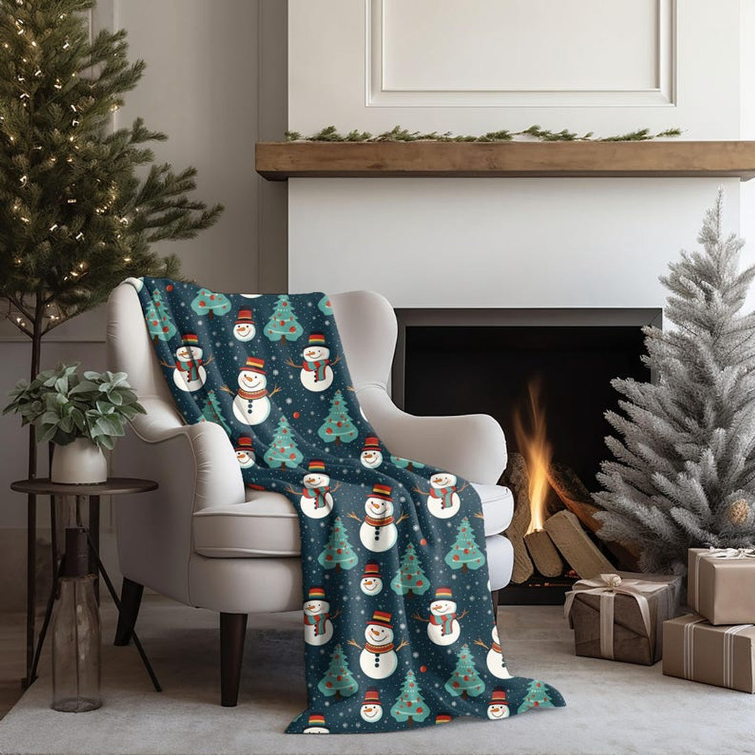 FUNSTUFFPRINT Snowman Blanket For Bed, Unique Christmas Gifts For Daughter, Christmas Blanket For Kids, Christmas Throw Blanket Couch, Christmas