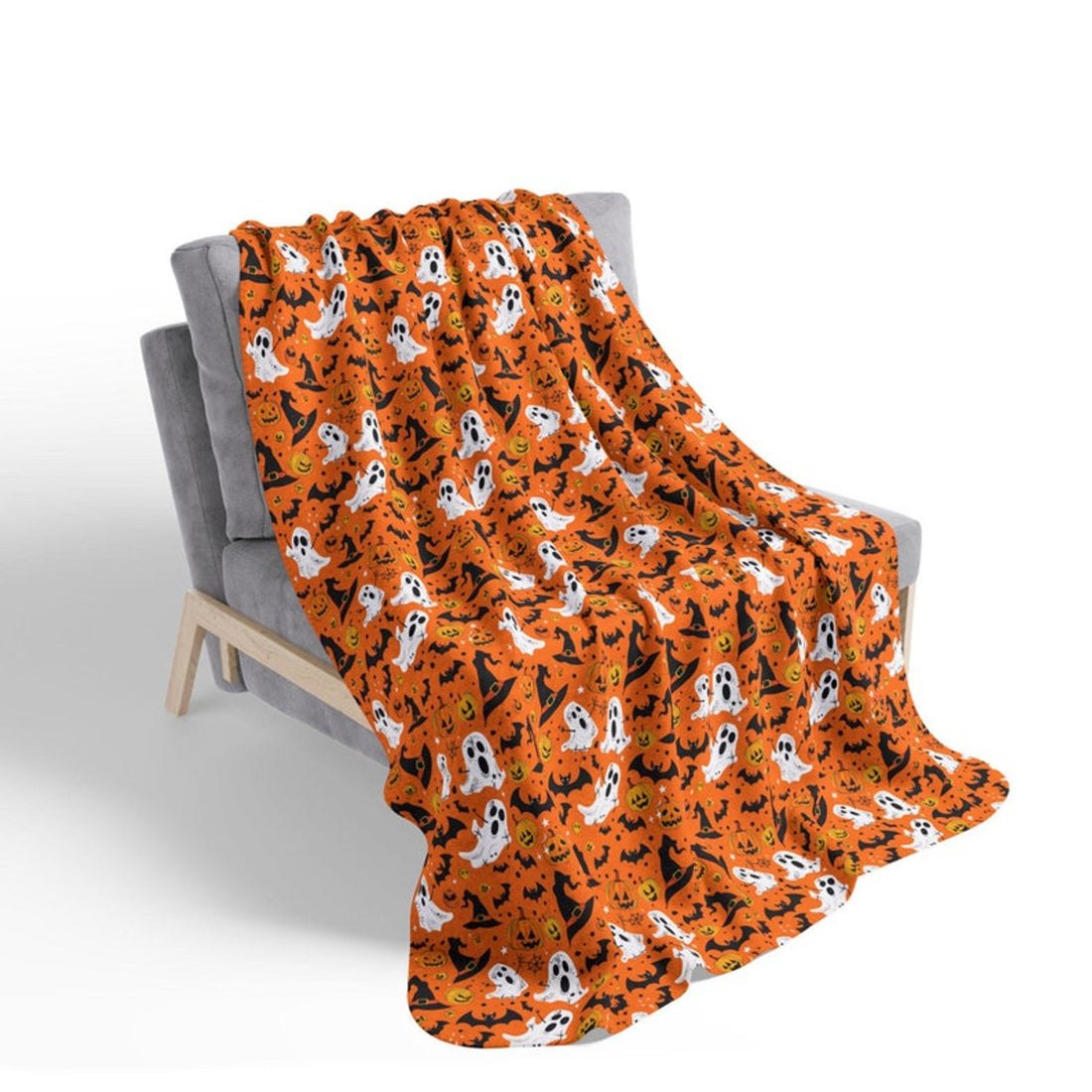 FUNSTUFFPRINT Halloween Blanket Halloween Ghosts Fleece Sherpa Blanket Halloween Gift
