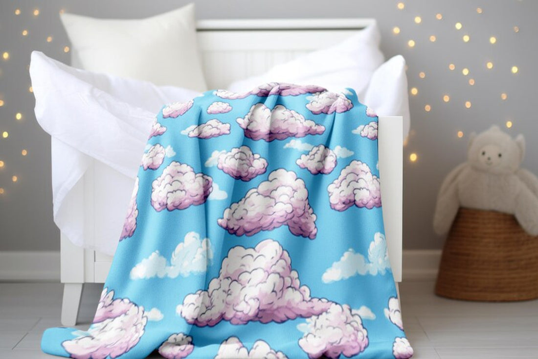FUNSTUFFPRINT Pink Clouds Kids Blanket, Child's Velveteen Blanket, Baby Blanket, Sherpa Blanket, Throw Blanket, Baby Newborn Blanket, Baby Girl Blanket