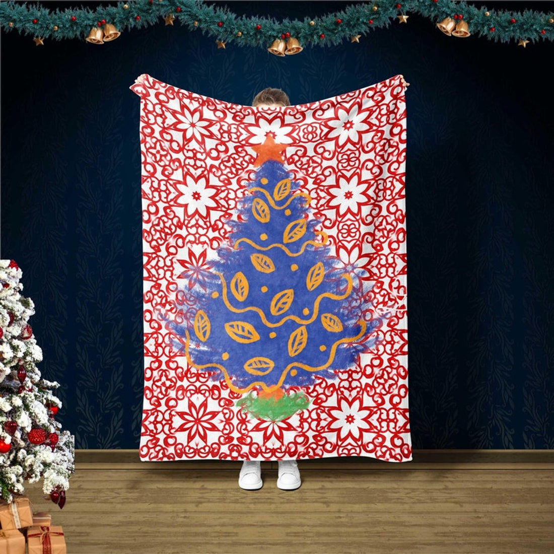 FUNSTUFFPRINT Christmas Tree Blanket, Winter Season Gift, Throw Blanket, Bedding Decor,Christmas Bedding,Merry Christmas,Home Decor,Scandinavian Christmas