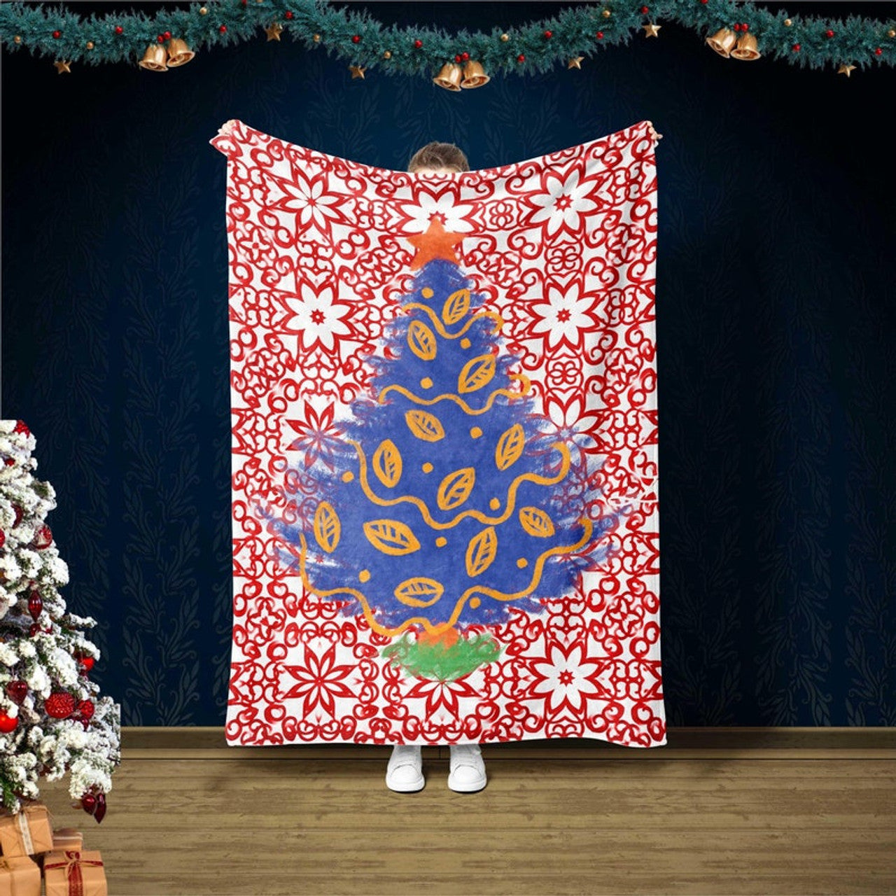 FUNSTUFFPRINT Christmas Tree Blanket, Winter Season Gift, Throw Blanket, Bedding Decor,Christmas Bedding,Merry Christmas,Home Decor,Scandinavian Christmas