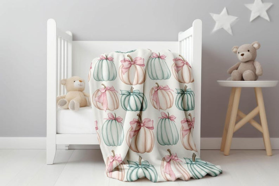 FUNSTUFFPRINT Pastel Pumpkin Throw Blanket, Pastel Halloween Velveteen Plush Blanket, Whimsical Pumpkin Fall Home Decor, Cozy Autumn Dorm Room Bedding
