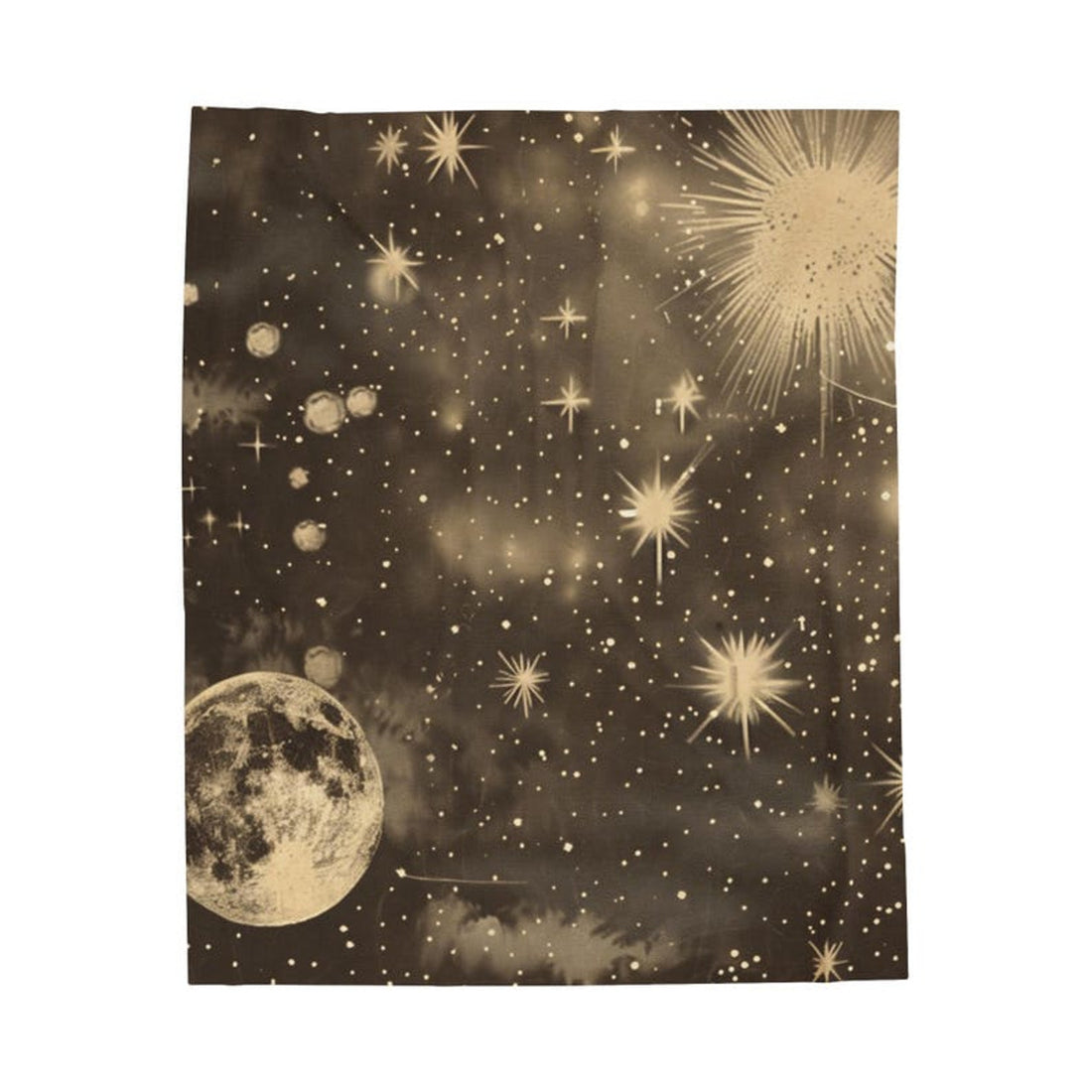 FUNSTUFFPRINT Celestial Velveteen Plush Blanket, Cute Moon Phases Throw Blanket, Fall Home Decor, Cozy Dark Academia Sherpa Fleece Blanket
