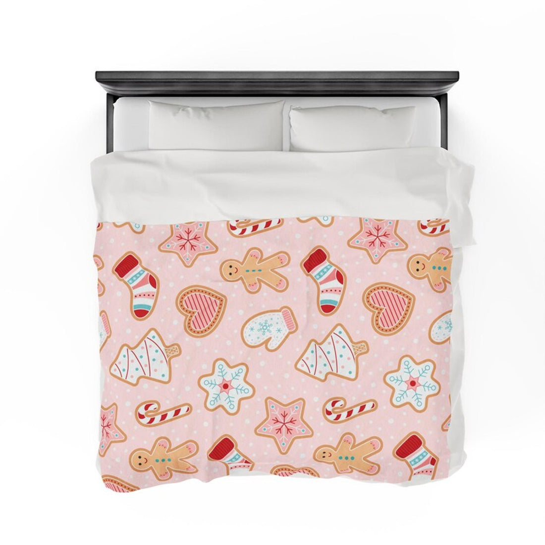 FUNSTUFFPRINT Christmas Cookie Velveteen Plush Blanket, Item #4118, Velveteen Blanket, Plush Warm Blanket, Baby Blanket