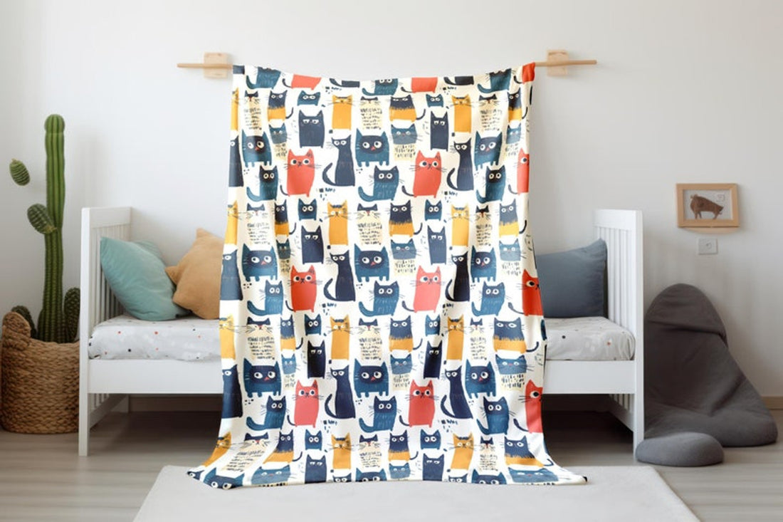 FUNSTUFFPRINT Funny Cats Baby Blanket, Sherpa Blanket, Baby Girl Blankets, Swaddle Blanket, Velveteen Blanket, Baby Blanket, Newborn Gift, Baby Swaddle