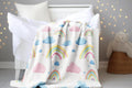 FUNSTUFFPRINT Rainbow and Clouds Blanket, Baby Swaddle, Baby Girl Blanket, Sherpa Blanket, Velveteen Blanket, Newborn Baby Keepsake, Baby Shower Gift