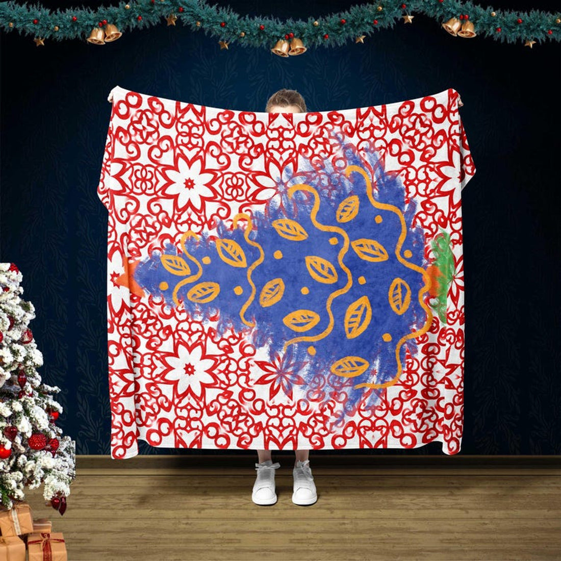 FUNSTUFFPRINT Christmas Tree Blanket, Winter Season Gift, Throw Blanket, Bedding Decor,Christmas Bedding,Merry Christmas,Home Decor,Scandinavian Christmas