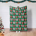 FUNSTUFFPRINT Christmas Coquette Blanket, Christmas Strawberry Bedding Decor,Merry Christmas,Kids Christmas Blanket,Winter Season,Family Christmas Blanket