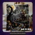 FUNSTUFFPRINT Halloween Blanket, Pumpkin Blanket, Spooky Blanket, Goth Blanket, Halloween Gift, Bedroom Decor, Gift for Her