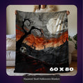 FUNSTUFFPRINT Halloween Blanket, Skull Blanket, Gothic Style, Spooky Throw Blanket, Haunted Graveyard, Fall Home Decor, Pet Blanket