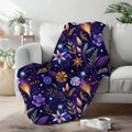 FUNSTUFFPRINT Night Garden Plush Throw Blanket, Cozy Christmas Gift For Daughter, Comfy Throw Blanket For Bed, Witchy Gifts For Best Friend, Night Sky