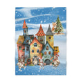 FUNSTUFFPRINT Soft Child's Fleece Blanket, Item #4123 Swiss Alps Mouse and Bear, Rabbit Ice Skating in Snow Blanket, Custom Fleece Baby Blanket