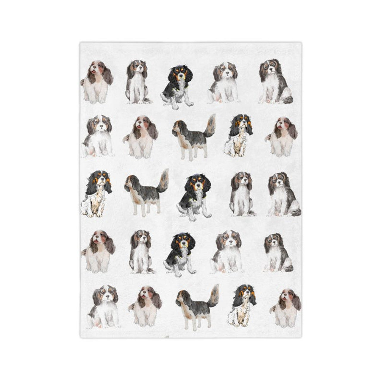 FUNSTUFFPRINT Velveteen Microfiber Blanket, Cavalier King Charles Spaniel Pet Lover Blanket, Item #4133, Cozy Throw, Fleece Dog Blanket