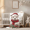 FUNSTUFFPRINT Christmas Bear Baby Blanket, Baby Girl Blanket, Velveteen Blanket, Sherpa Baby Blanket, Baby Swaddle Blanket, Christmas Gift, Baby Blanket