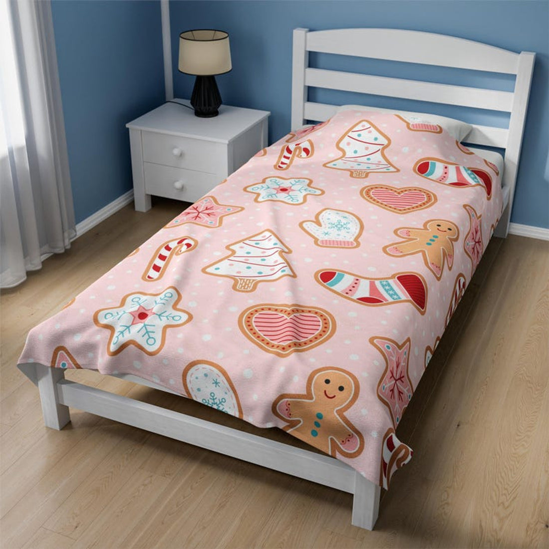 FUNSTUFFPRINT Christmas Cookie Velveteen Plush Blanket, Item #4118, Velveteen Blanket, Plush Warm Blanket, Baby Blanket