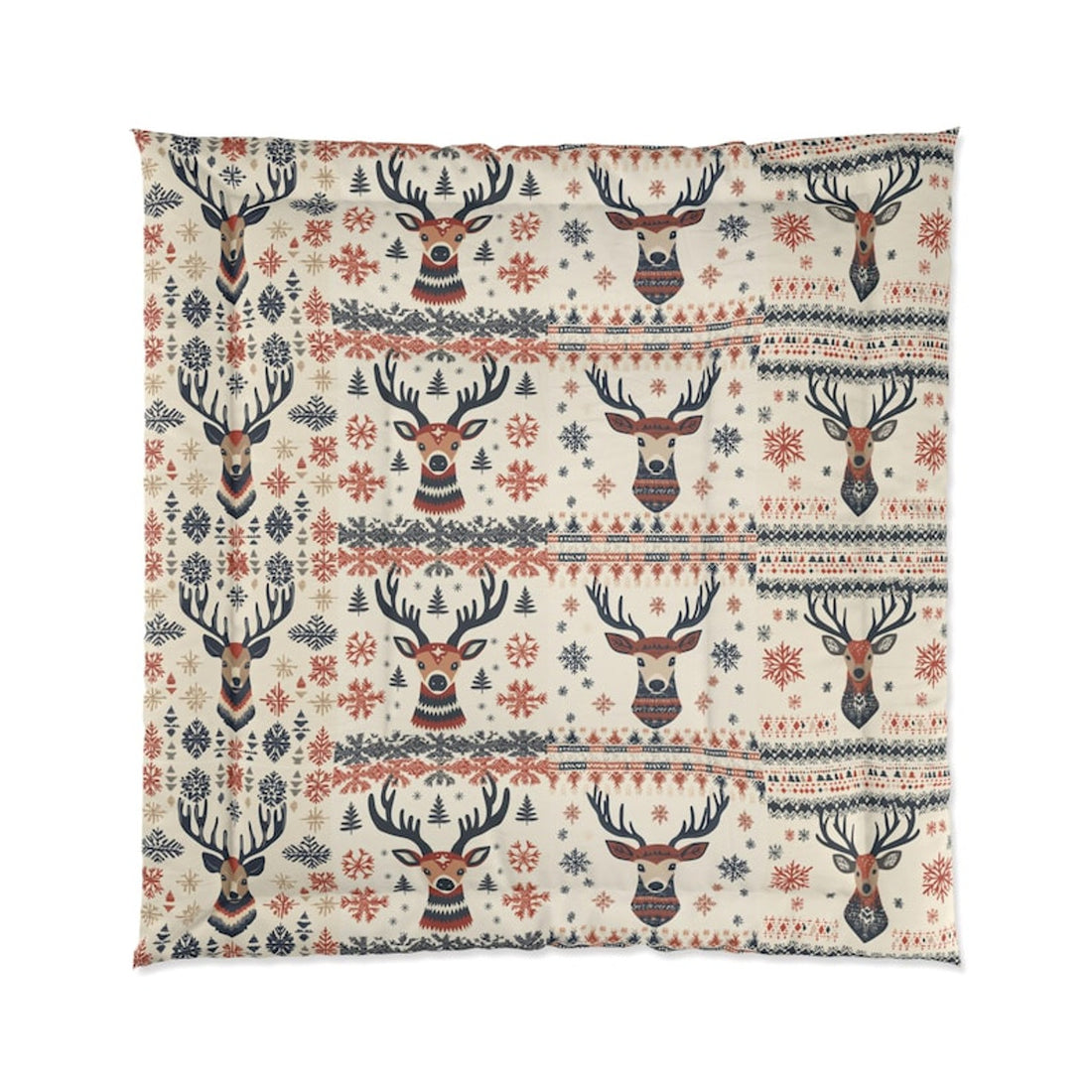 FUNSTUFFPRINT Scandinavian Style Comforter for Bed, Scandinavian Home Decor, Nordic Decor, Norwegian Home Decor, Folk Art Blanket, Scandinavian Blanket