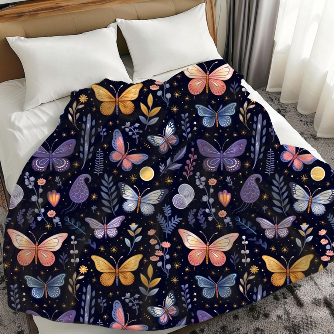 FUNSTUFFPRINT Witchy Throw Blanket For Living Room, Gothic Christmas Gift For Daughter, Dark Cottagecore Throw Blanket For Bed, Whimsigoth Decor Home