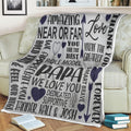 FUNSTUFFPRINT Heart blanket papa gifts blanket Grandpa custom gifts Grandfather PawPaw gifts Grandpa PopPop Grandpa Father's Day gifts personalized Pops