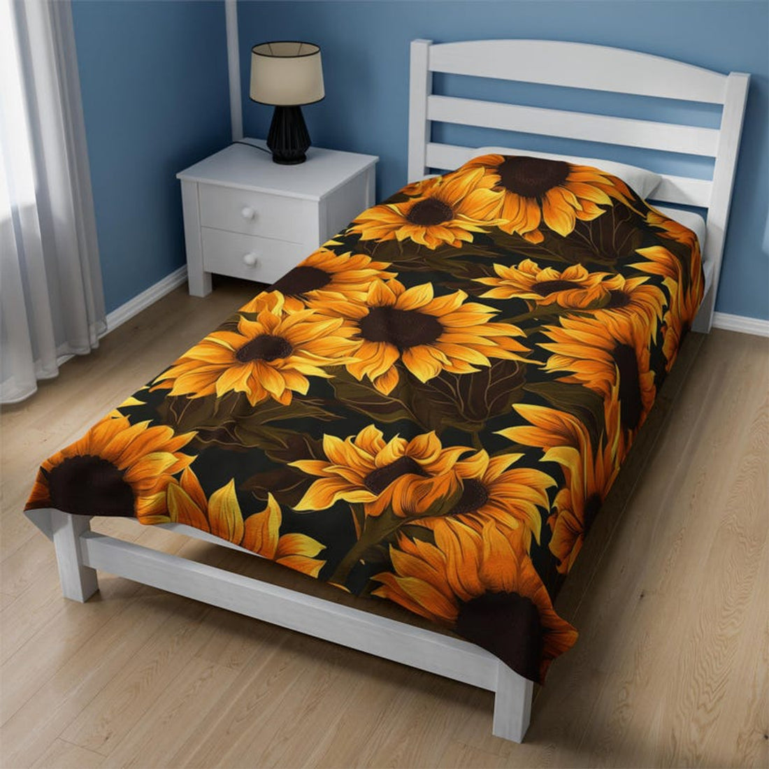 FUNSTUFFPRINT Sunflower Throw Blanket For Bed, Cozy And Soft Christmas Gift For Coworker, Floral Throw, Housewarming Gift For New Home, Nature Lover
