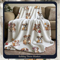 FUNSTUFFPRINT Adorable Bulldog Puppy Blanket, Cozy Pet Lovers Throw Blanket, Cute Animal Companions, Perfect Gift for Pet Owners