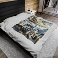 FUNSTUFFPRINT Neuschwanstein Castle, Luxurious Velveteen Plush Blanket, Item #4134, Beautiful Plush Castle Blanket