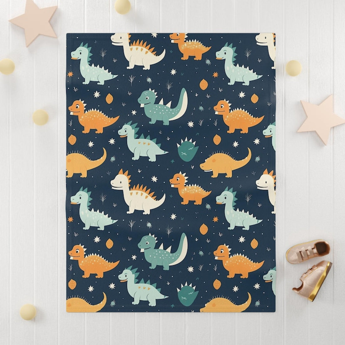 FUNSTUFFPRINT dinosaur blanket for boys, soft fleece baby blanket for crib, cute christmas gift for new moms, dinosaur decor nursery, baby boy gift