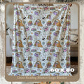 FUNSTUFFPRINT Halloween Velveteen Plush Blanket - Retro Ghost Reading Books - Halloween Blanket - Fall Blanket - Cozy Autumn